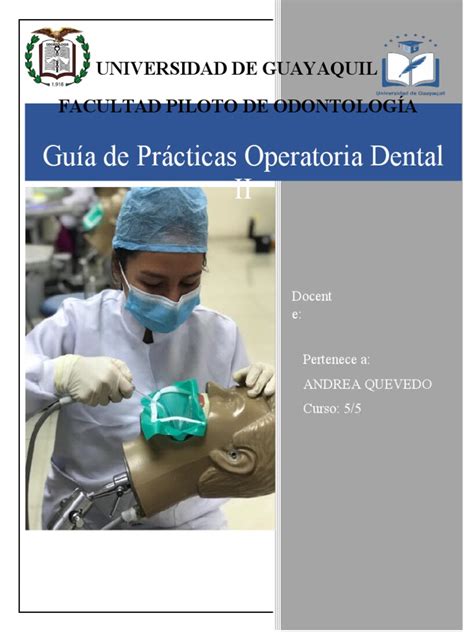 Guía De Prácticas Operatoria Dental Ii Pdf Esmalte De Dientes