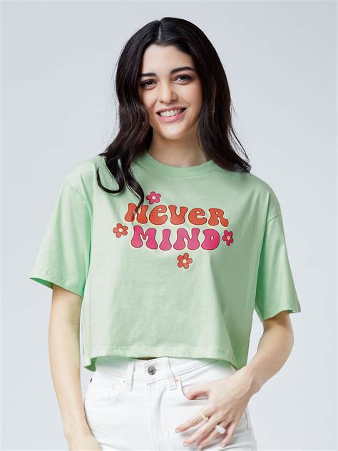 Buy Tss Originals Never Mind Women Oversized Crop Tops Online At The Souled Store