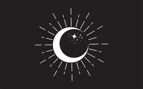 Clipart De Arte De Linha Vintage Sol E Lua Contorno Do Logotipo Do Sol