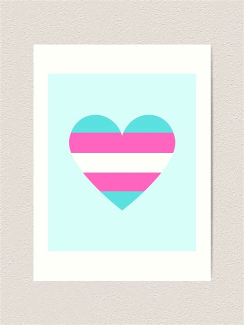Heart Shaped Transexual Flag Colors Pride Month Art Print For Sale By Throuplescorner