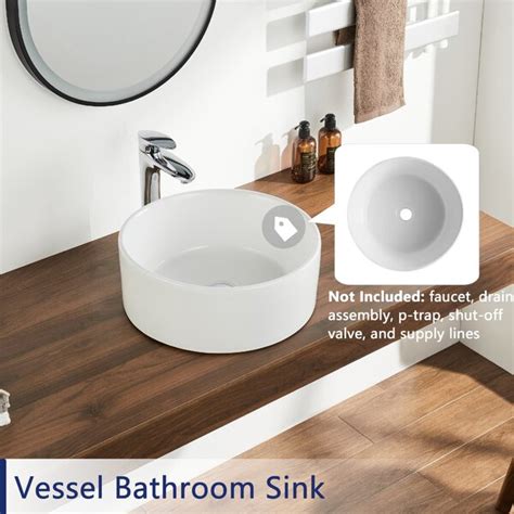 Deervalley Symmetry White Ceramic Circular Vessel Bathroom Sink