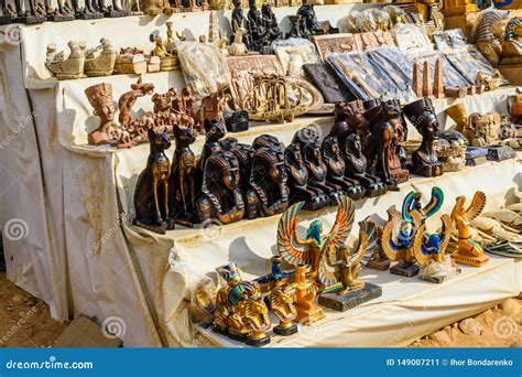 Different Egyptian Souvenirs For Sale In A Street Shop Editorial Photo Image Of Decoration