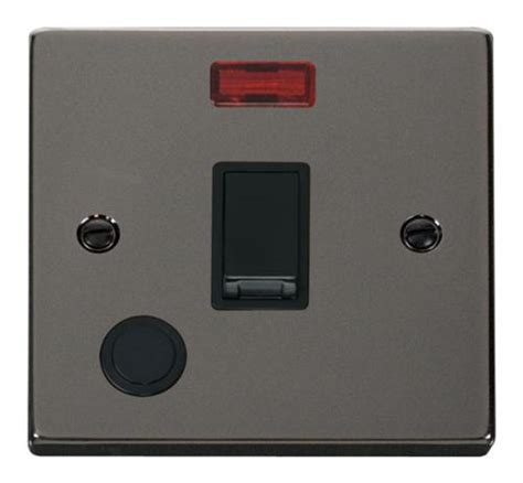 Click Scolmore 20a Dp Switch With Neon And Optional Flex Outlet Black