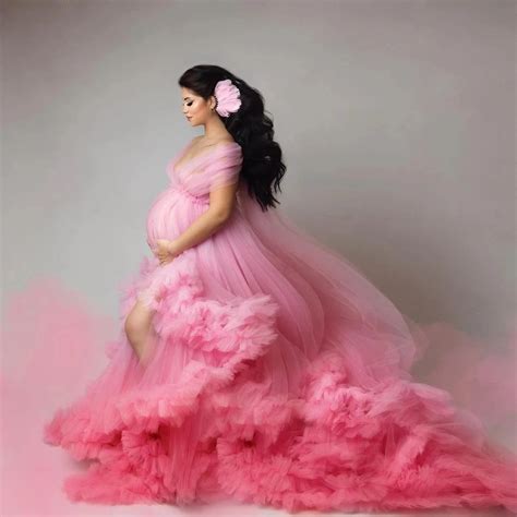 Charming Bridal Tulle Maternity Dresses For Photography Extra Puffy