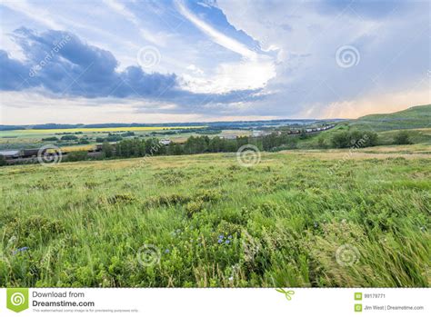 Open Skies Over Alberta Foothills Stock Image Image Of Freight