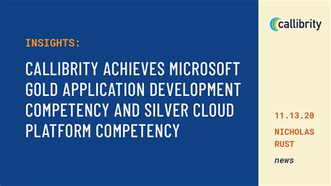 Callibrity Achieves Microsoft Gold Application Development Competency