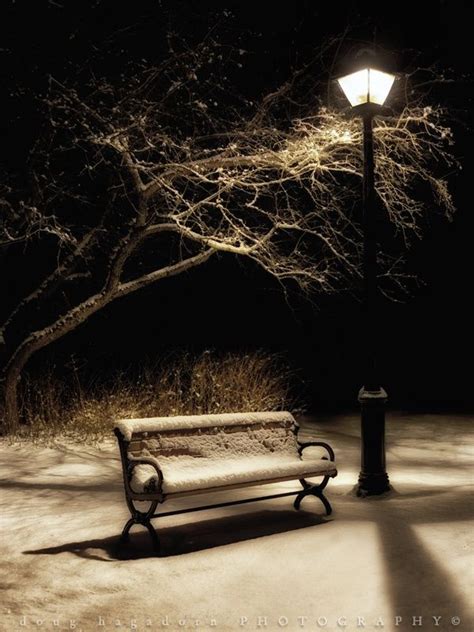 Night Bench By Doug Hagadorn 500px Winter Scenery Winter Pictures