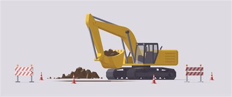 Premium Vector Digging Excavator Isolated Illustration