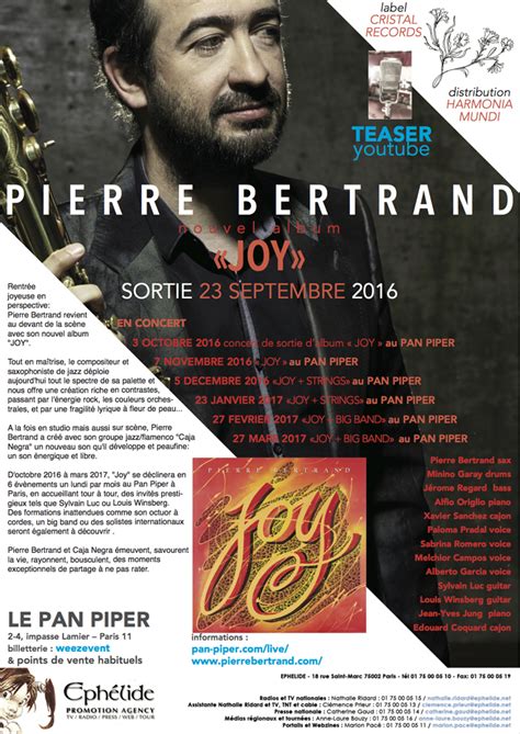 Tour Pierre Bertrand Joy Several Dates France Adolphesax