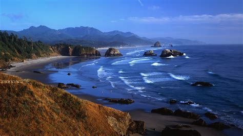 Nature Landscapes Beaches Ocean Sea Coast Shore Waves Cliff