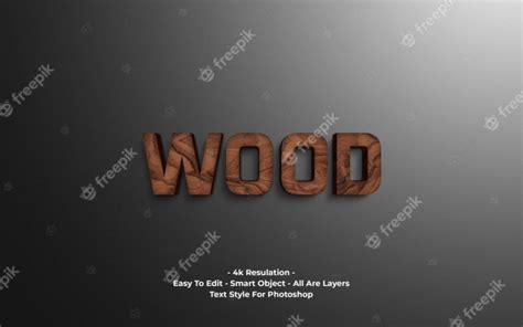 Premium Psd 3d Wood Text Effect