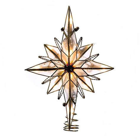 10 Multi Point Star Of Bethlehem Glass Gem Christmas Tree Topper