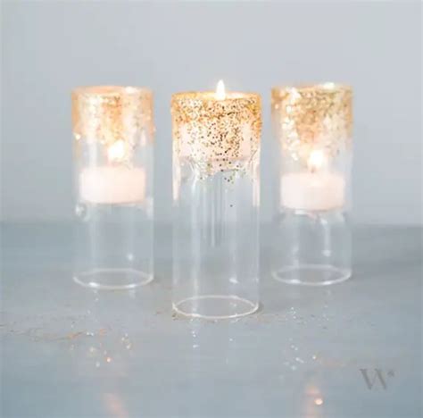 How To Glitter Candle Holders For Centerpiece