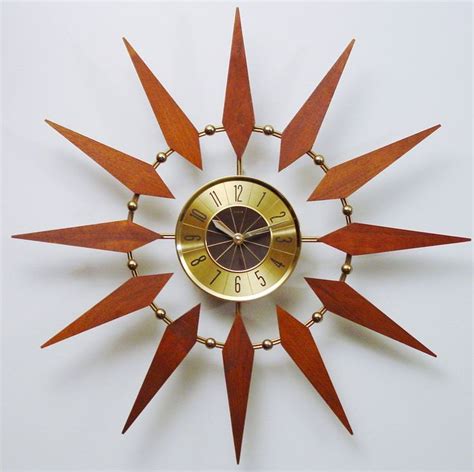 Starburst Clock By Elgin Mid Century Modern Atomic Wall Clock