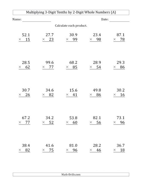 area model multiplication 4th grade worksheet times tables worksheets