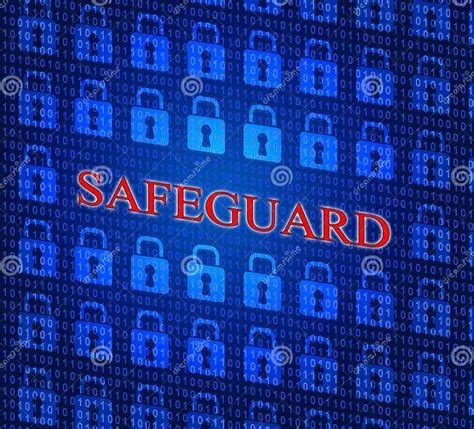 Safeguard Safety Represents Privacy Key And Protected Stock