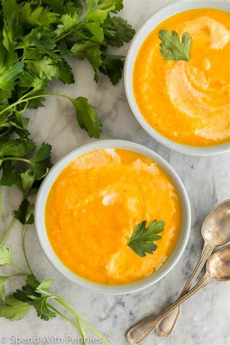 Creamy Carrot Soup Recipe 30 Min Meal Spend With Pennies