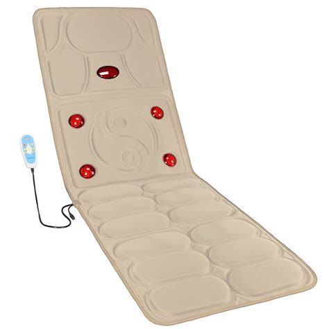 electric infrared heated vibrating full body shiatsu massage mattress neck shoulder back