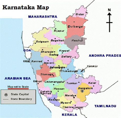 Map of karnataka and kerala. Karnataka Tourist Map Free Download