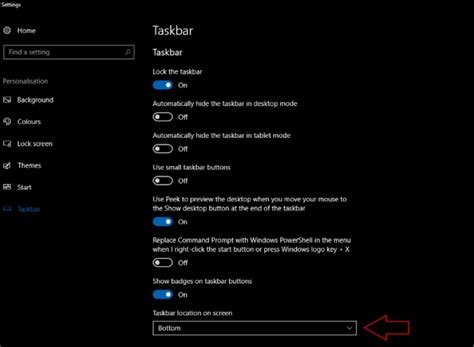 How To Change The Taskbar Location In Windows