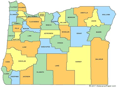 Oregon County Map Or Counties Map Of Oregon