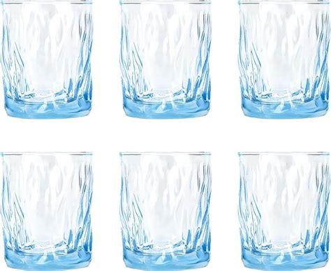 Creativeland Solid Color Drinking Glasses Set Of 6 10 Oz Wind Blown Ripples Glass