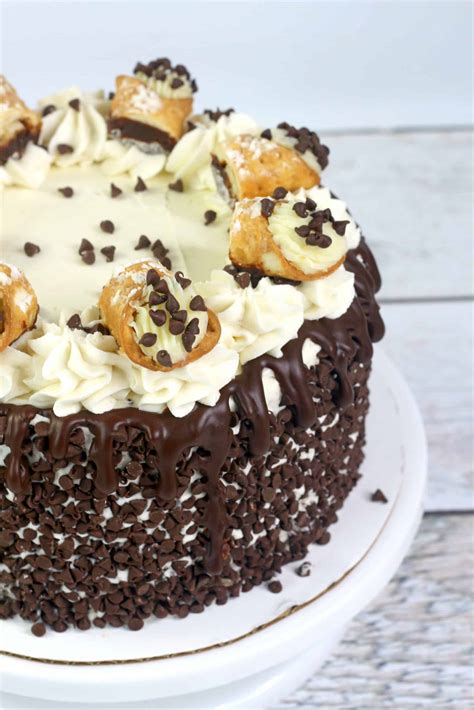 Layered Cannoli Cake Recipe With Chocolate Chips Sweet Peas Kitchen
