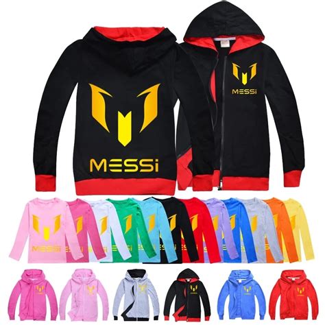 Childrens Messi Sweatshirt Jacket Pullovers Shirt Tops Messi