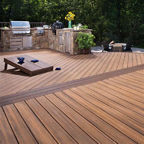 Trex Transcend 1 In X 55 In X 1 Ft Havana Gold Composite Decking