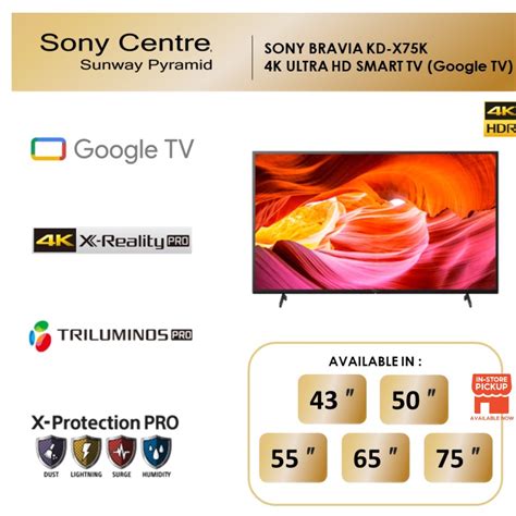 Sony Bravia KD X75K 4K Ultra HD High Dynamic Range HDR Smart TV Google