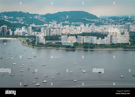 An Aerial View Of Central Rio With Boats From The Sugarloaf Mountain
