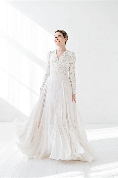 Olivia Cotton And Linen Wedding Dress Rustic Wedding Dress Etsy