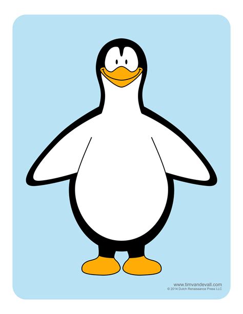 Penguin Template Coloring Pages Clipart Pictures And Crafts Tims