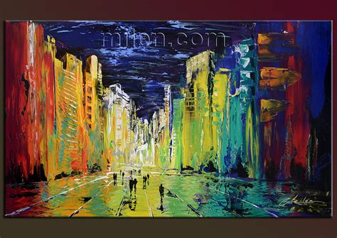 Sunny City Night Abstract Paintings Amazing Original Abstract