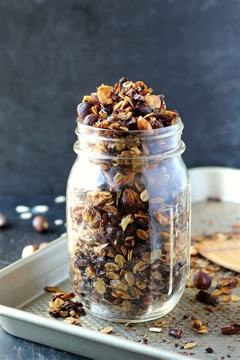 Toasted Chocolate Hazelnut Granola Made With Real Cacao Bits And