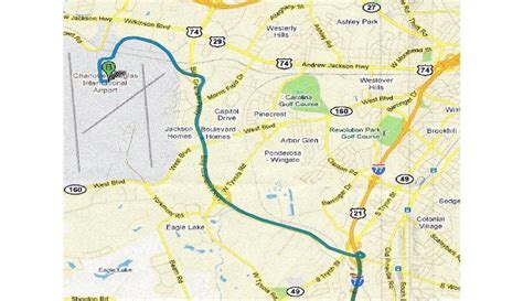 Classic Travel Network Map To Charlotte Airport