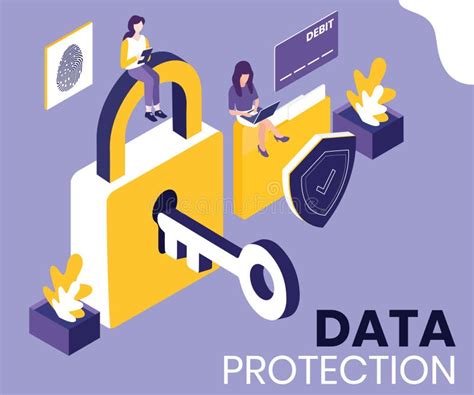 Data Protection Concept Explained With The Help Of Isometric Artwork