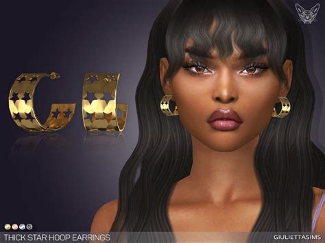 The Sims Resource Thick Star Hoop Earrings Mod Hair Sims 4 Sims