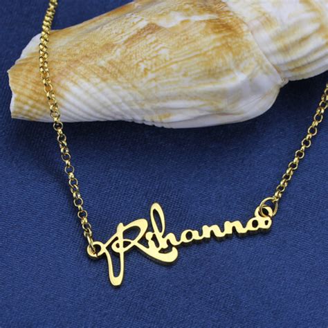 Personalized Celebrity Name Necklace Gold Plated Silver