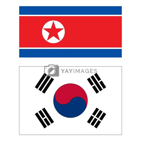 North And South Korea Flags By Claudiodivizia Vectors And Illustrations