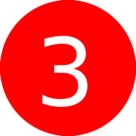 Number 3 Red Background Clip Art At Vector