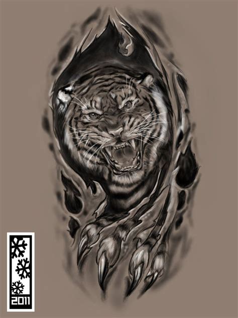 Tigerrr Art By ~tylerrthemesmer Head Tattoos Wolf Tattoos