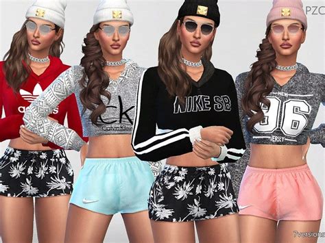 Pzcchill Sweatshirt Collection The Sims 4 Catalog Sims 4 Clothing