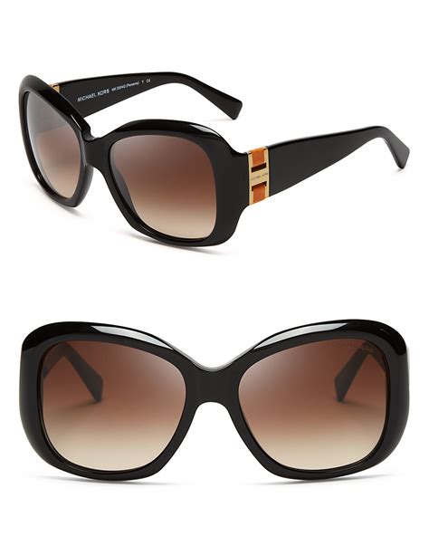 michael kors panama leather square sunglasses miranda collection in black lyst
