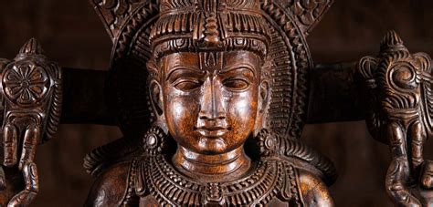 Sold Wood Vishnu With Shesha And Club 36 98w11bk Hindu Gods