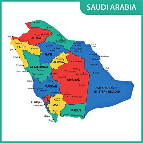 Saudi Arabien Karte Der Regionen Und Provinzen