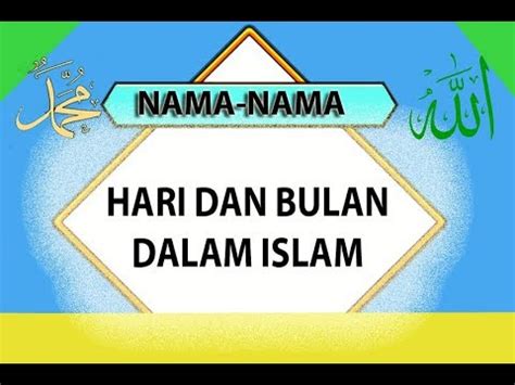 Maksud nama sharifah dalam islam. Nama hari dan bulan dalam Islam#Muharam#Mari kita hafalkan ...