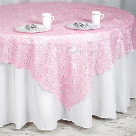 X Pink Lace Table Overlay Tablecloths Factory Tableclothsfactory Com Table