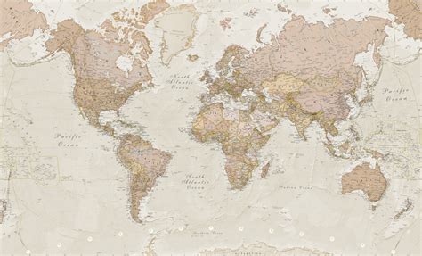Political World Map Wallpaper Antique Colours Wallsauce Au