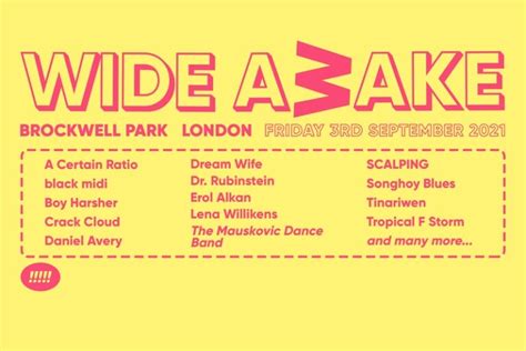 Brockwell park, herne hill, lambeth, se240pa. Wide Awake Festival 2021 Tickets Lineup | 3 Sep | London UK